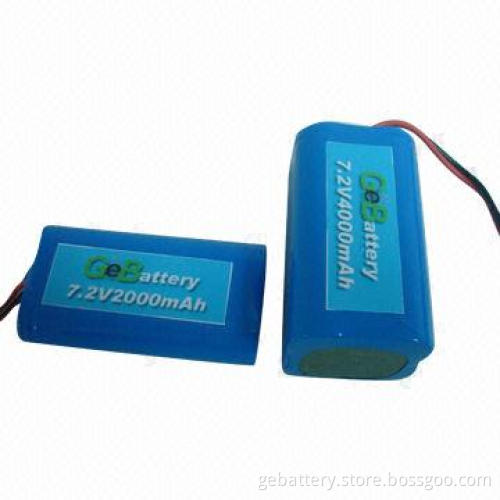 7.2V/2,000mAh Lithium Battery Packs, Longer Cycle Life